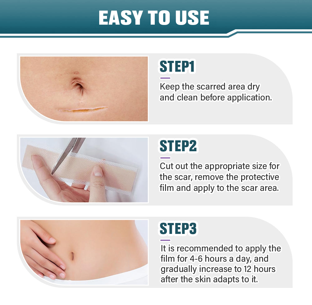 Icystar®Tranexamic Acid silicone scar sheets——Fade Scars · Brighten Dark Spots · Firm Loose Skin